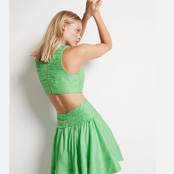 Introspect Cut Out Mini Dress | Grass Green | Aje - Picture 3 of 3